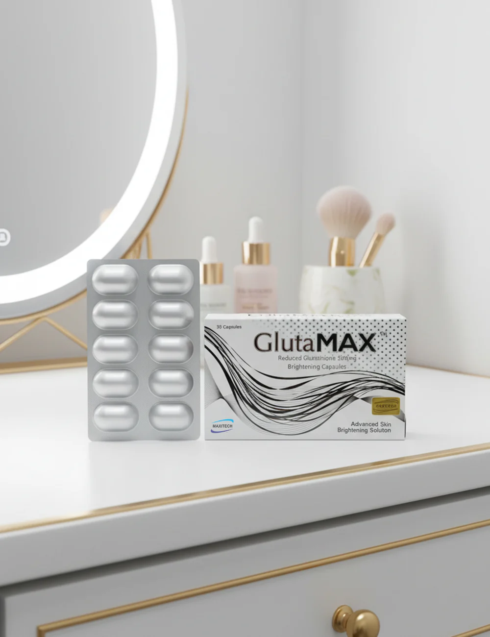 Gluta Max capsule box and blister strip